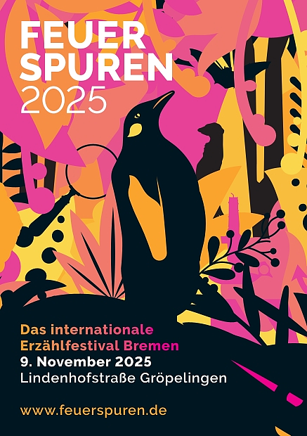 Zusehen ist ein Flyer vom Feuerspuren-Event am 09.11.2025 in der Lindenhofstraße in Gröpelingen