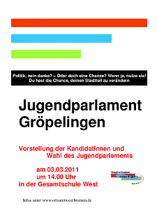 Ein Bild vom Poster: Jugendparlament Gröpelingen