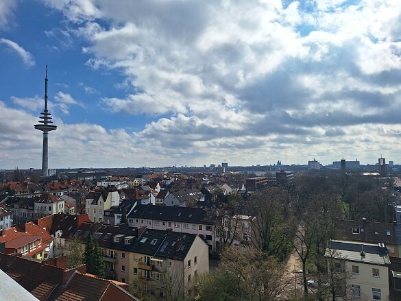 Die Sicht auf den Stadtteil Walle aus dem Stiftungsdorf Walle