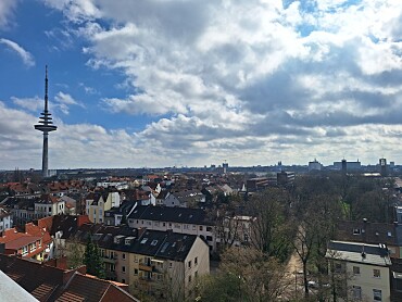 Die Sicht auf den Stadtteil Walle aus dem Stiftungsdorf Walle