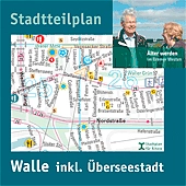 Auf dem Bild sieht man das Deckblatt vom Stadtteilplan für Ältere